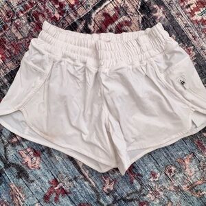 Lululemon white running shorts